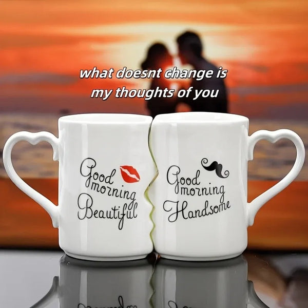 Creative couple kissing ceramic cup (2 pieces)