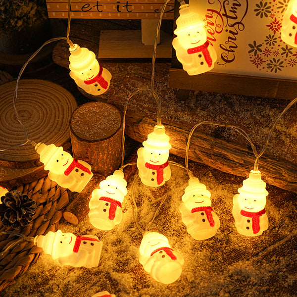 Santa Claus Snowman Head Light String Christmas Decoration Light String Christmas Tree Decoration