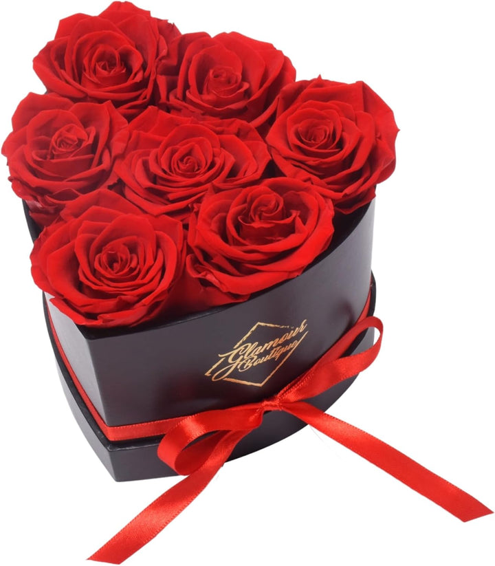 Number 16 Roses Shape 16 Flower Forever Heart Shape Box - Preserved Roses, Immortal Roses Gi ...