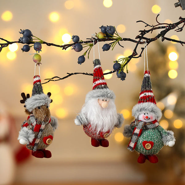 Christmas tree pendants doll ornaments, Santa Claus snowman deer bear pendants, hanging home decoration holiday decoration