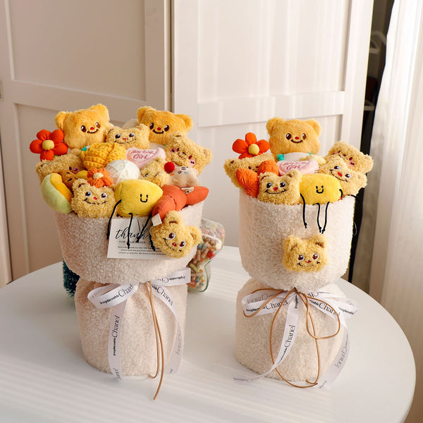 Plush toy bouquet, 13.7-inch plush doll bouquet, gift for mother, wife, girlfriend, daughter, birthday, Valentine's Day, wedding, anniversary,