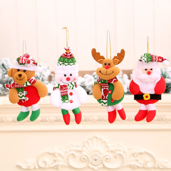 Christmas pendant Christmas tree decoration pendant plush Santa Claus snowman elk bear pendant Christmas tree ornaments