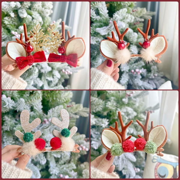 Christmas antler hairpins, antler ear Christmas hairpins, Christmas party girls hair accessories [8 styles]