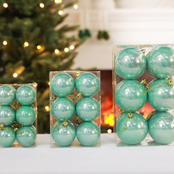 pear scented Christmas ball ornaments, 12 decorative balls set, Christmas tree decorations, (6 colors, 3 sizes)