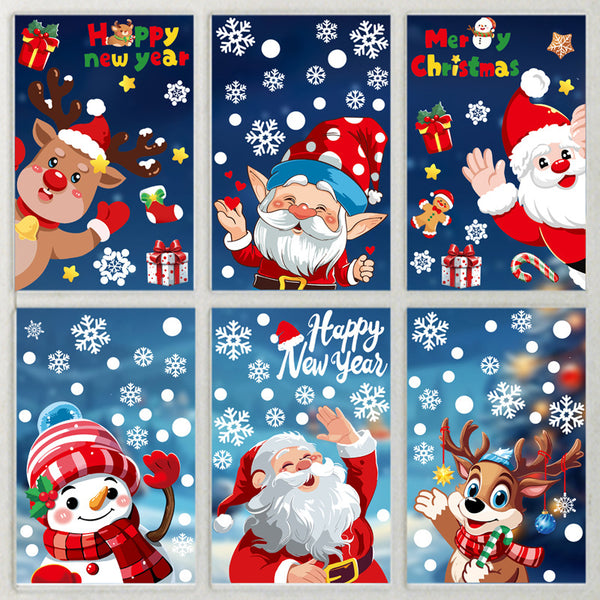 Christmas window stickers Santa Claus, reindeer, snowman Christmas stickers double-sided self-adhesive window decoration