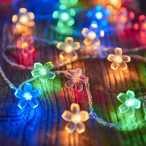 Bubble Ball Sakura Star String Lights Hanging Fairy Lights Christmas Party Decoration, Warm White and Colorful