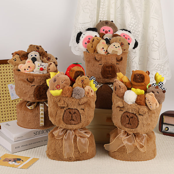 Adorable Capybara Bouquet - Handmade plush Capybara bouquet with adorable plush figurine