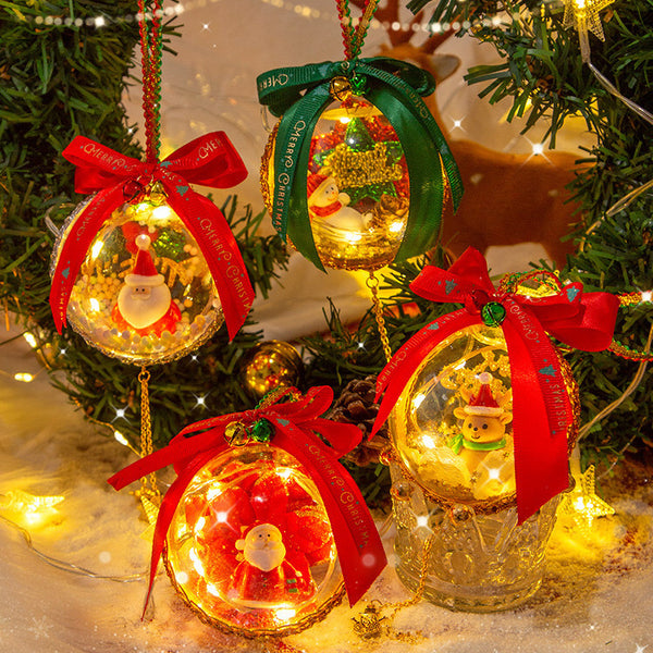 Santa Claus Snowman Glowing Ball Decoration Ornaments Christmas Tree Decoration Wall Door Decoration