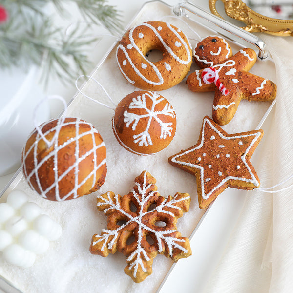 Christmas tree ornaments foam ball snowflake star donut cake gingerbread man pendant Christmas decorations