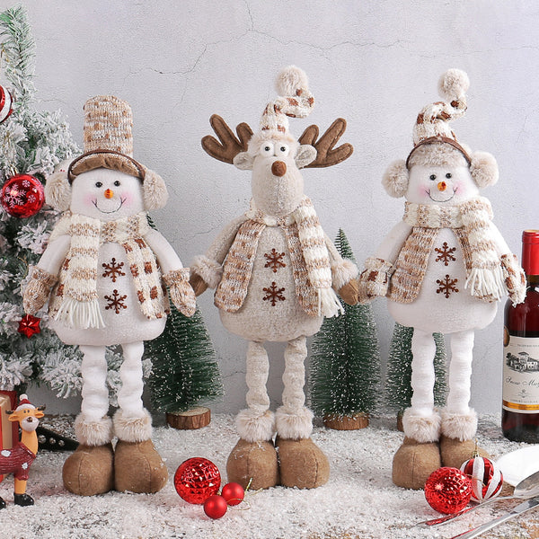 Christmas standing doll adjustable retractable Christmas character decorations Santa Claus snowman elk doll decoration